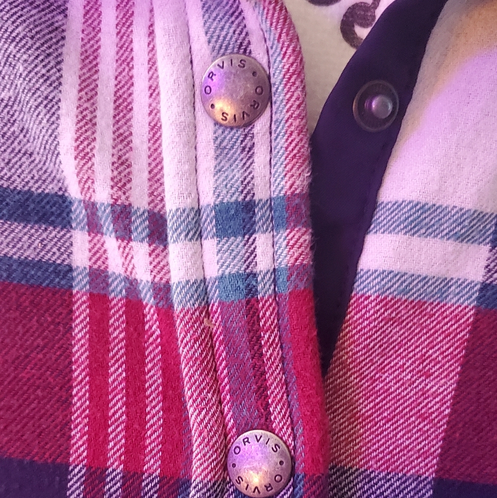 Orvis Fleece Lined Flannel Plaid Jacket sz Small - Picture 8 of 11